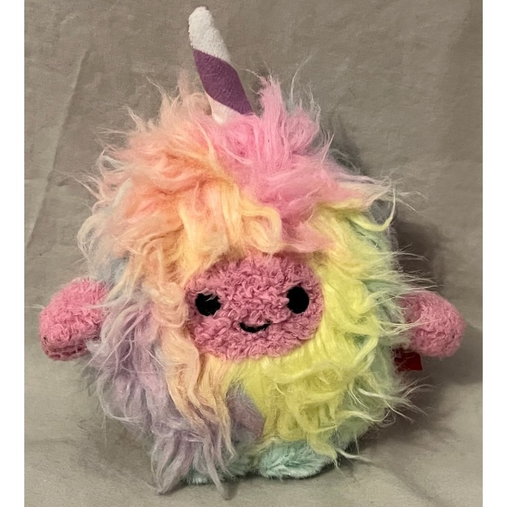 BumBumz by Russ Rainbow Unicorn Shaggy Plush Pastel Sensory Stuffed Animal Toy